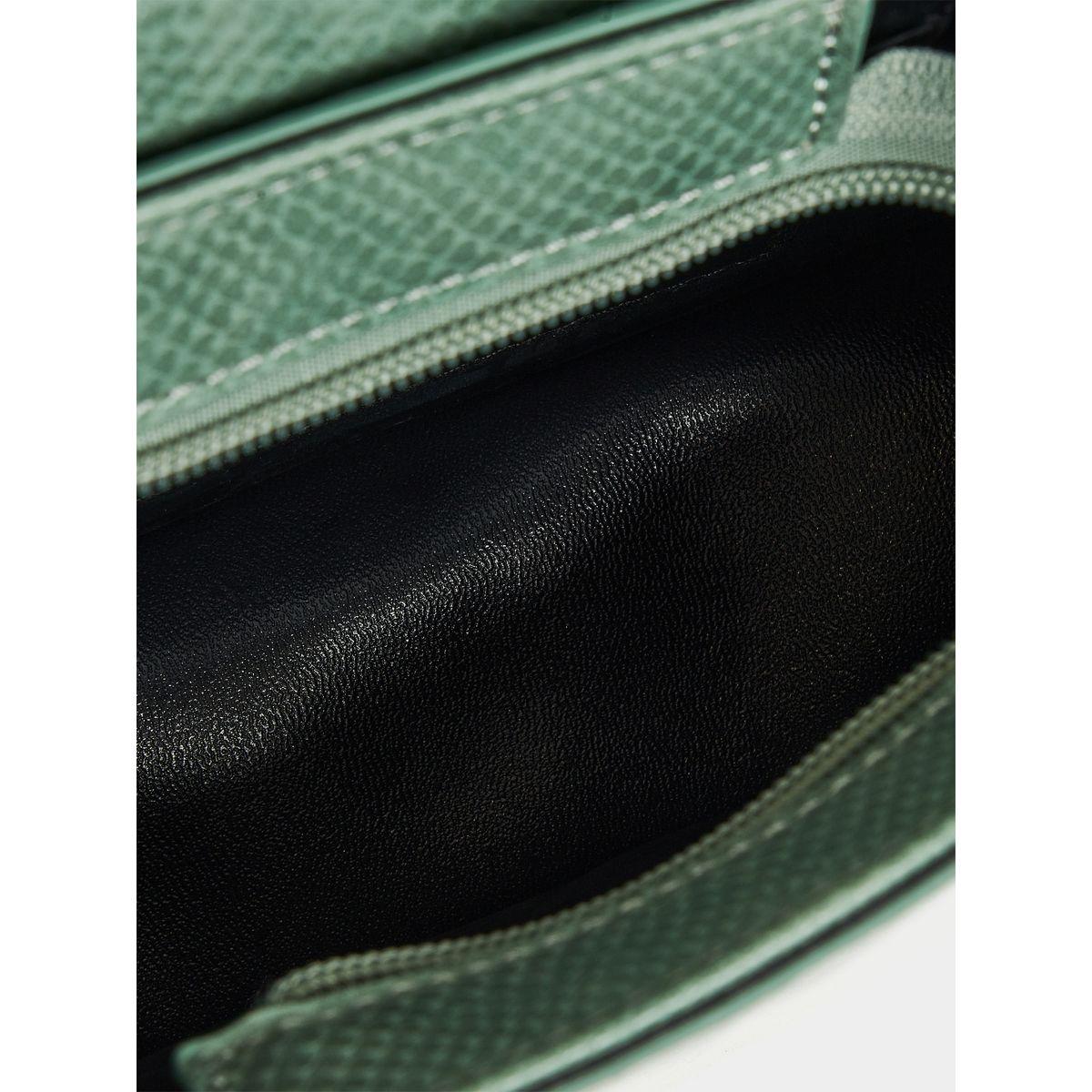 Styli Snakeskin Textured Flap Handbag with Chain Detail-women-bagsandwallets-handbags-image-4