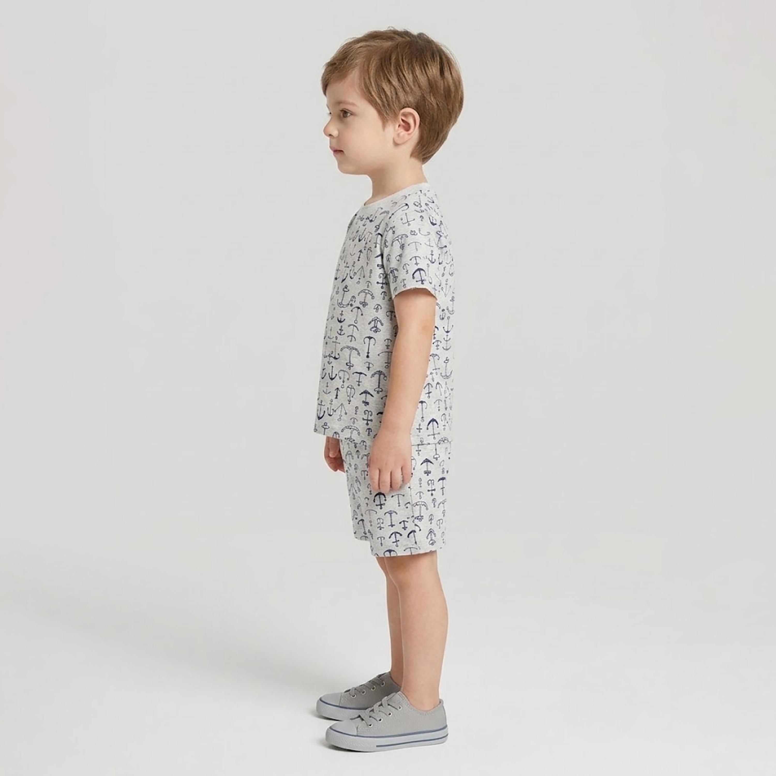 Babyqlo Anchor Print Short Sleeves T-Shirt & Shorts Co-ord Set-boys-clothing-setsandcoords-image-3
