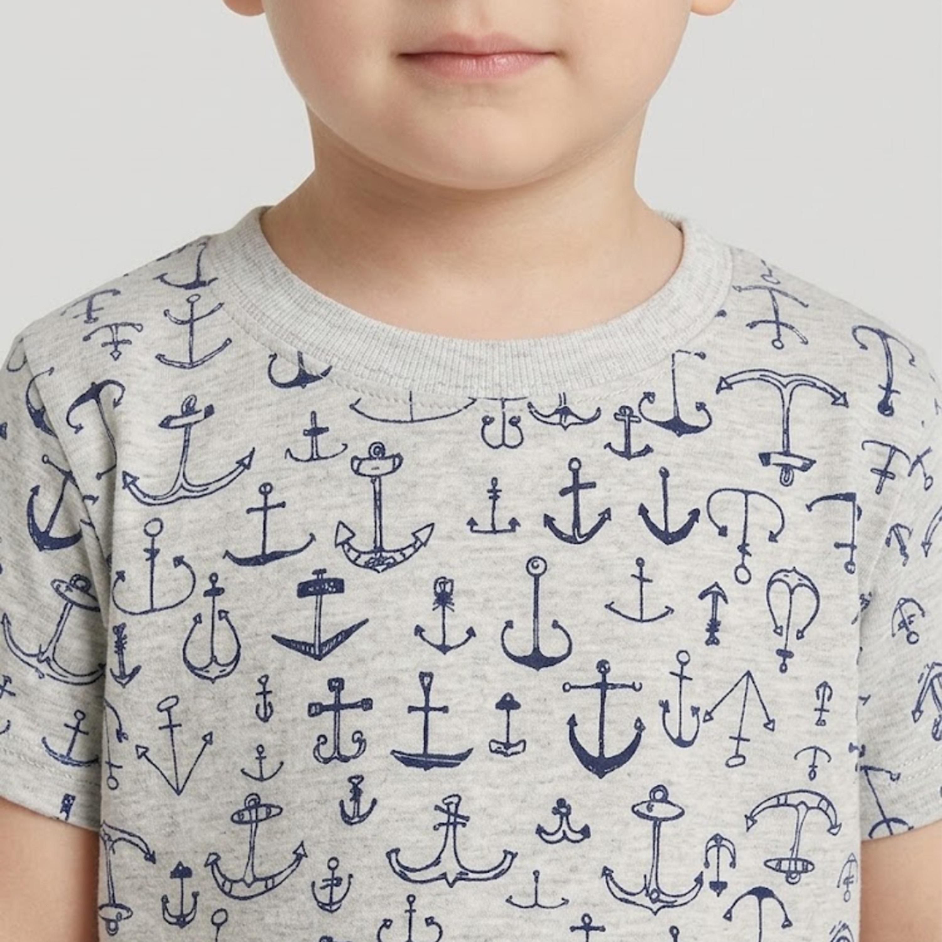 Babyqlo Anchor Print Short Sleeves T-Shirt & Shorts Co-ord Set-boys-clothing-setsandcoords-image-5