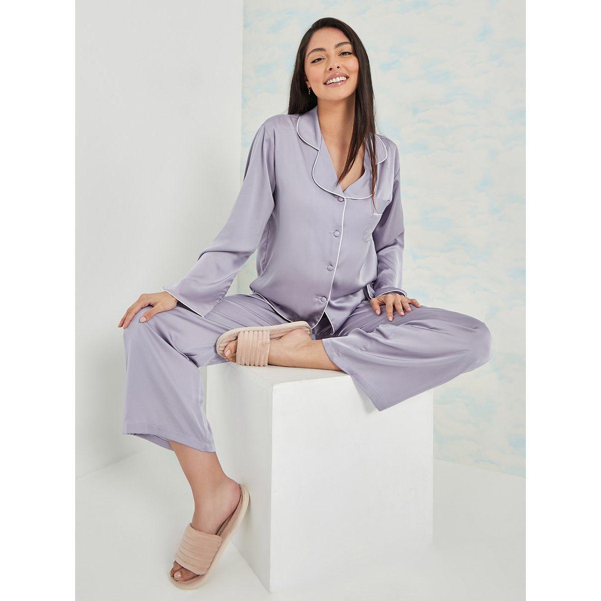 طقم بيجاما من ( بلوزة + بنطال ) من ستايلي-women-clothing-nightwear-pyjamas-longsets-image-1