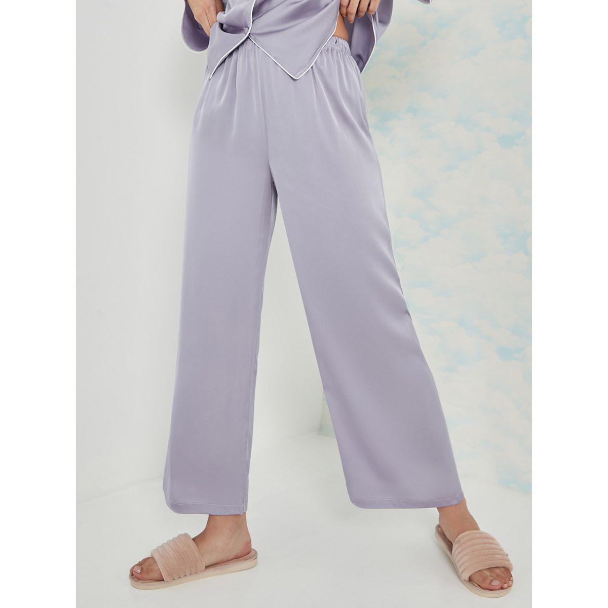 Styli Long Sleeves Solid Contrast Piped Shirt and Pyjama Set-women-clothing-nightwear-pyjamas-longsets-image-5