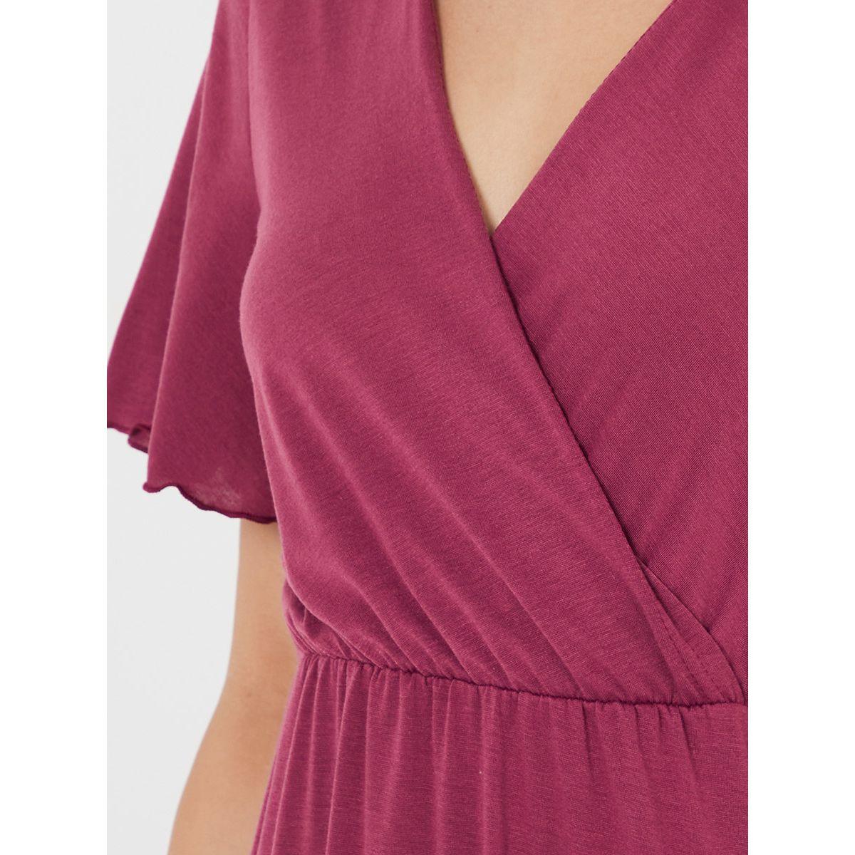 Styli Solid Wrap Front Midi Nightdress-women-clothing-nightwear-nighties-image-3