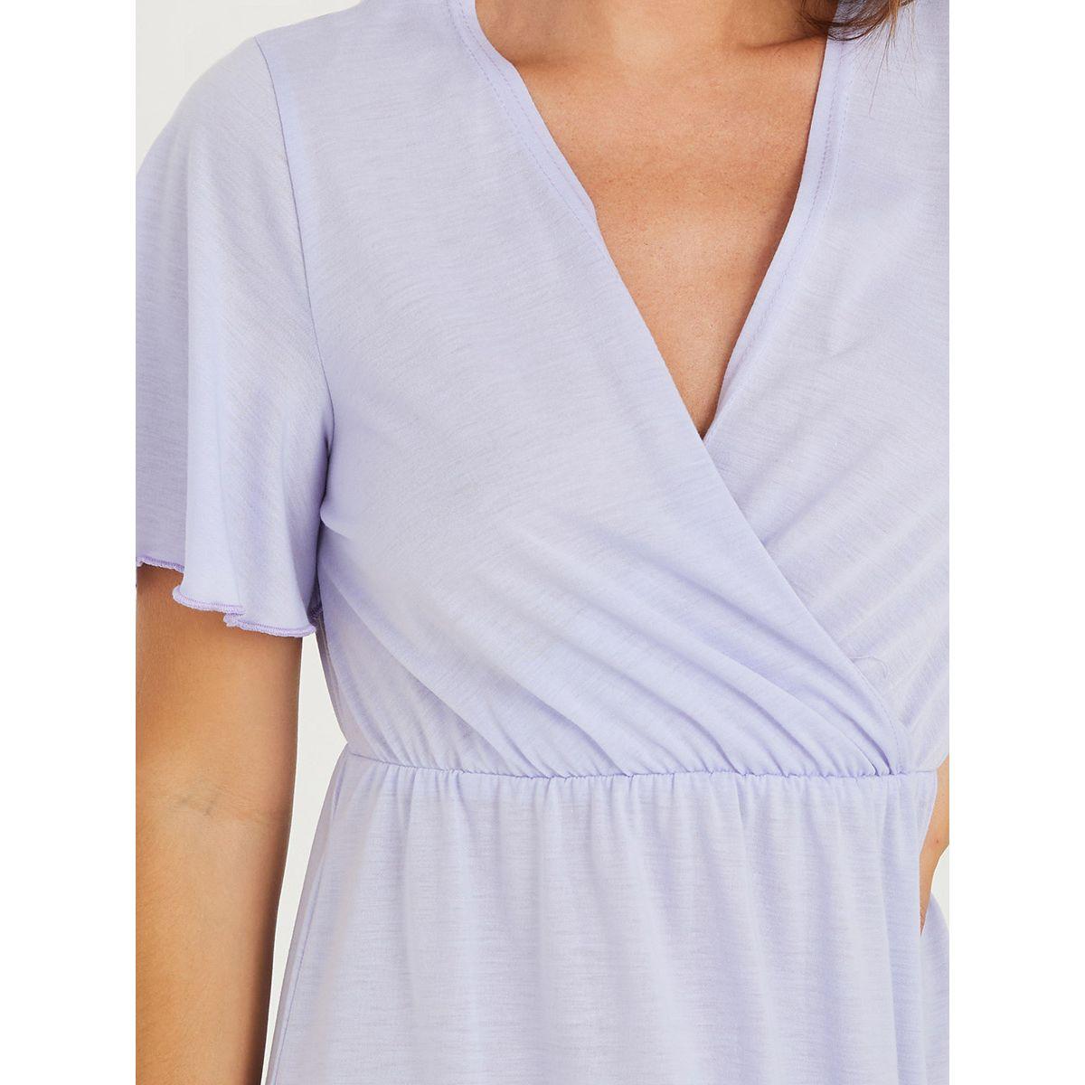 Styli Solid Wrap Front Midi Nightdress-women-clothing-nightwear-nighties-image-4