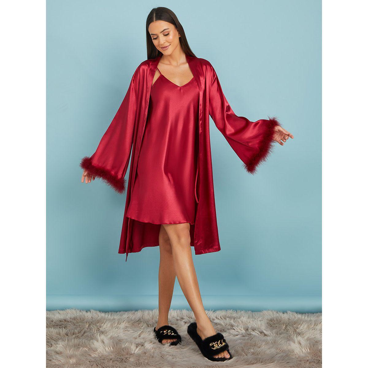 طقم من 2 ( بلوزة + روب )-women-clothing-nightwear-robes-image-3