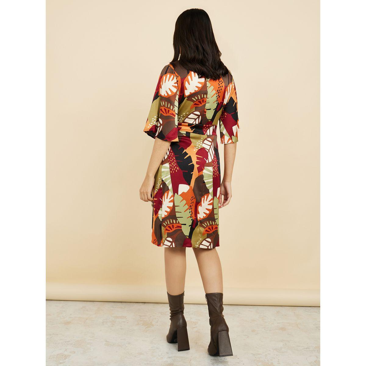 Styli Premium Textured Satin Knee Length Kimono Dress-women-clothing-dresses-image-4