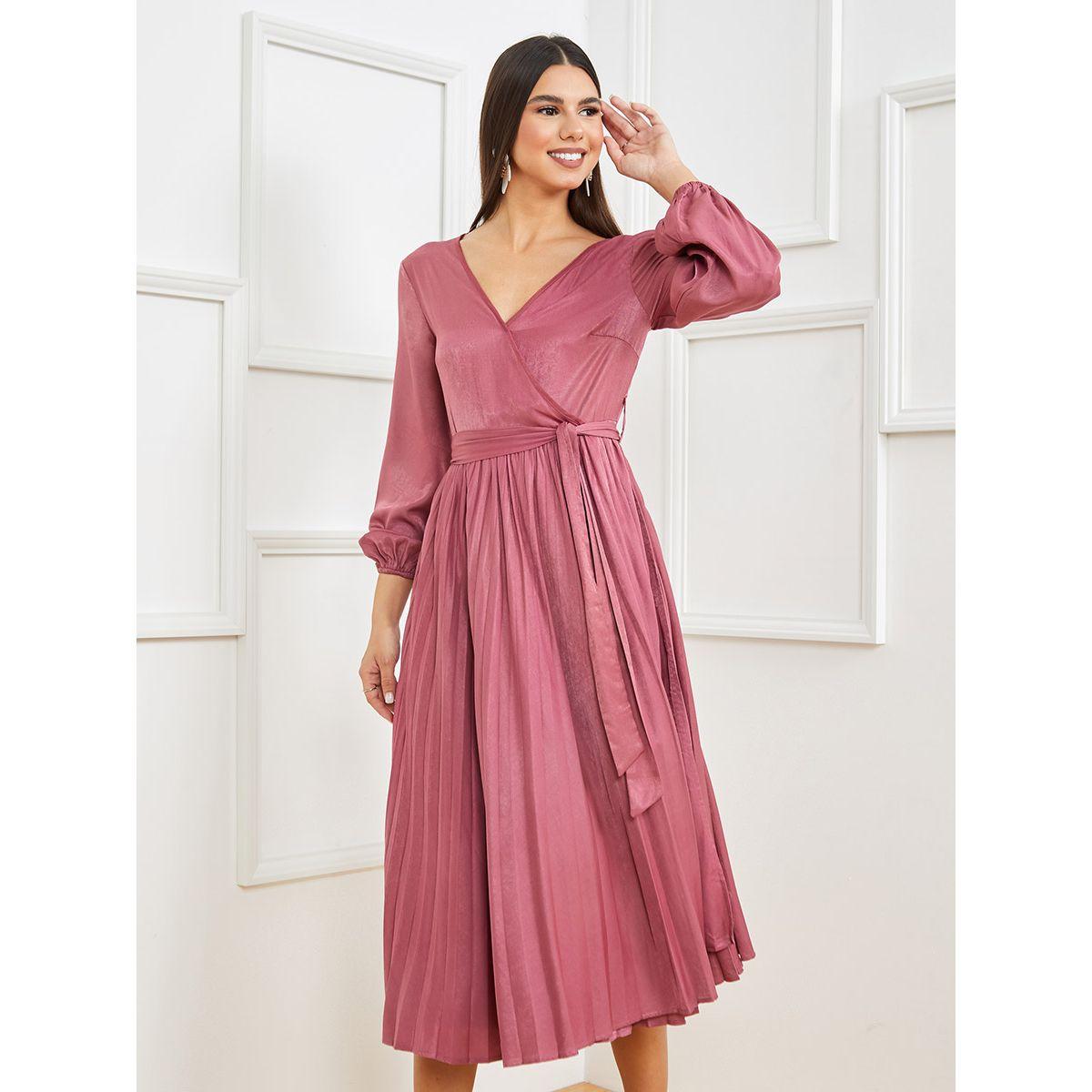 فستان ميدي بنمط لف من ستايلي-women-clothing-dresses-image-2