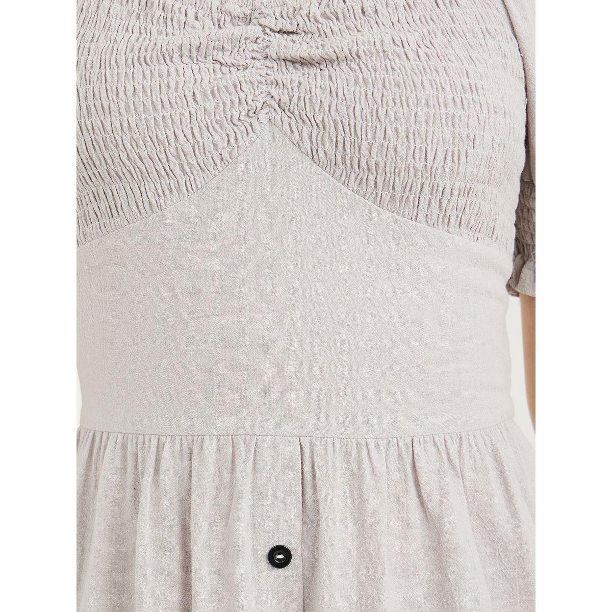 Styli Short Puff Sleeves Sweetheart Neck A-Line Midi Dress-women-clothing-dresses-image-3