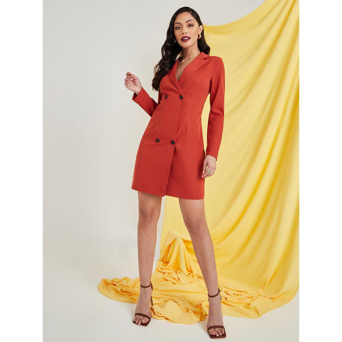 Styli Long Sleeves Double Breasted Blazer Mini Dress-women-clothing-dresses-image-1