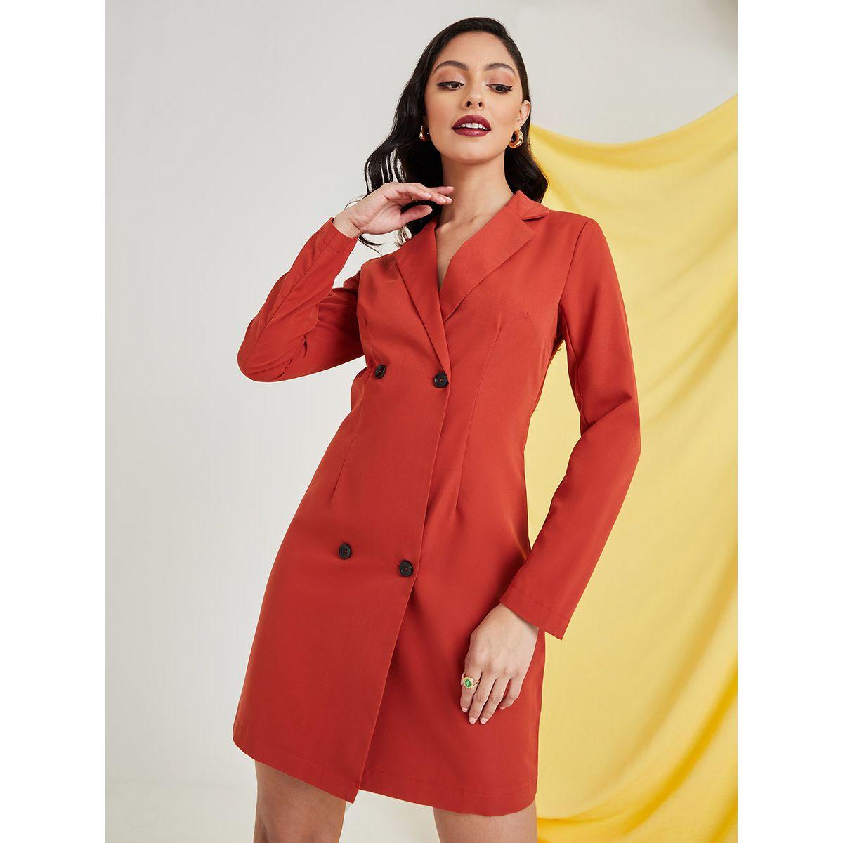Styli Long Sleeves Double Breasted Blazer Mini Dress-women-clothing-dresses-image-2