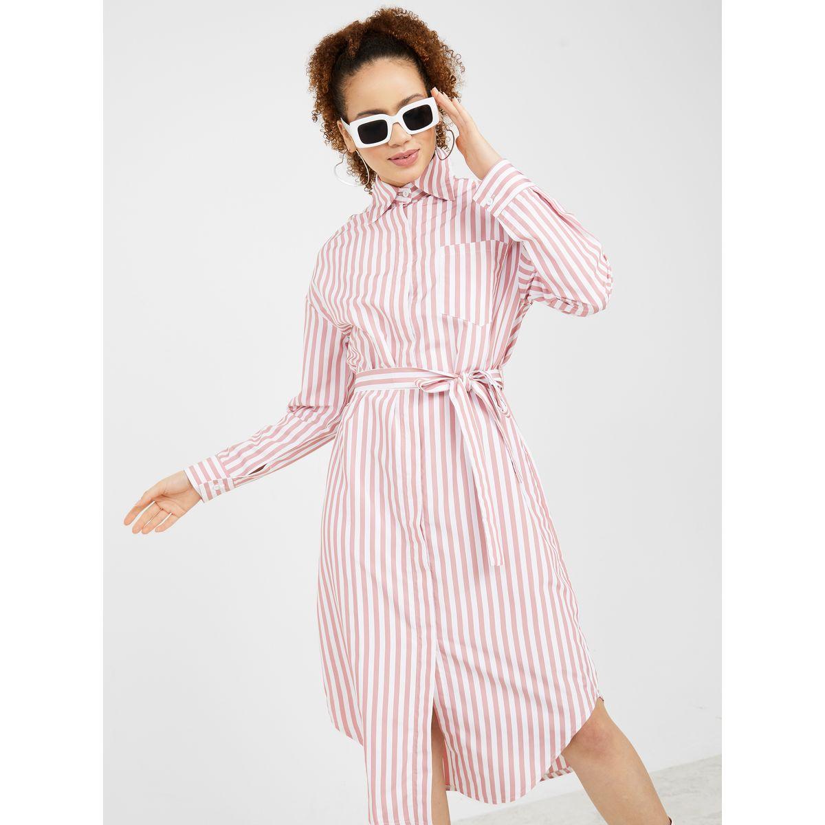 فستان ميدي مخطط باكمام طويلة من ستايلي-women-clothing-dresses-image-1