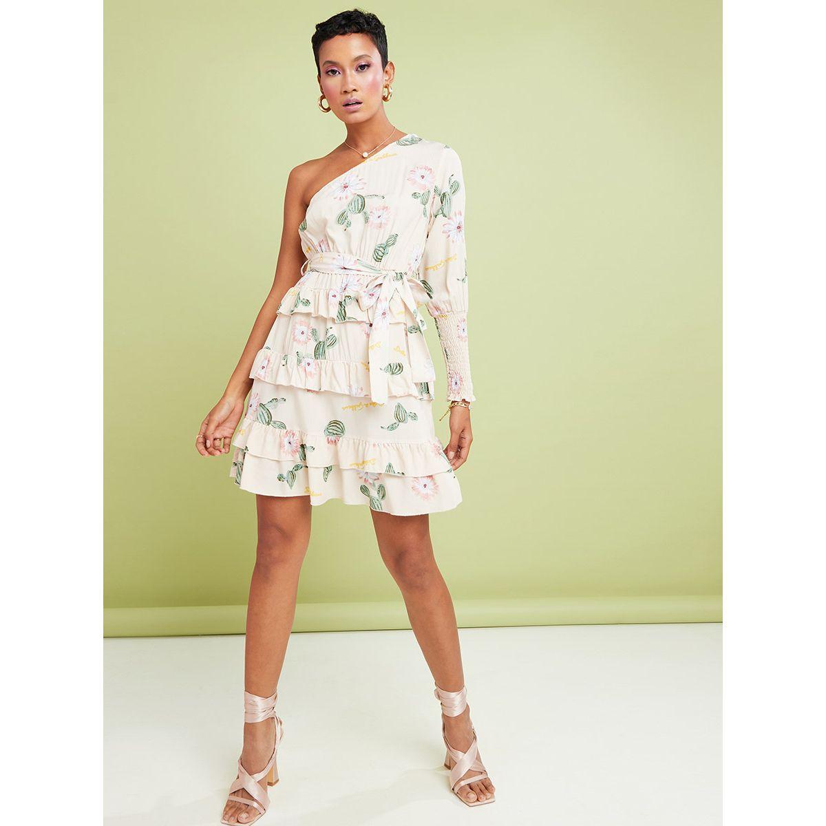 فستان قصير بكتف واحد-women-clothing-dresses-image-2