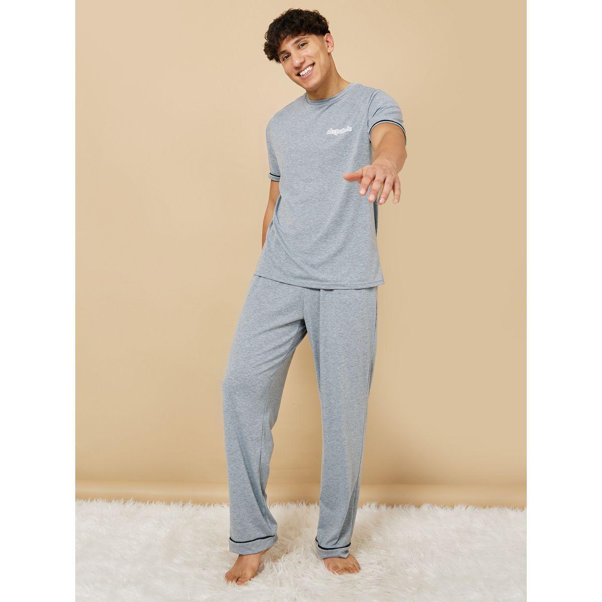طقم بيجاما من ( تيشيرت + بنطال )-men-clothing-nightwear-sets-image-1