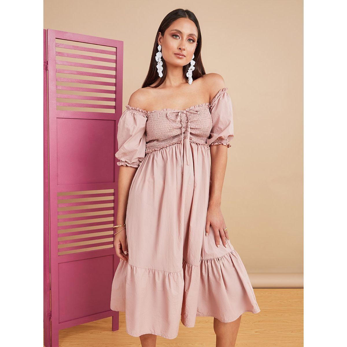 فستان ميدي باكتاف مكشوفة من ستايلي-women-clothing-dresses-image-3