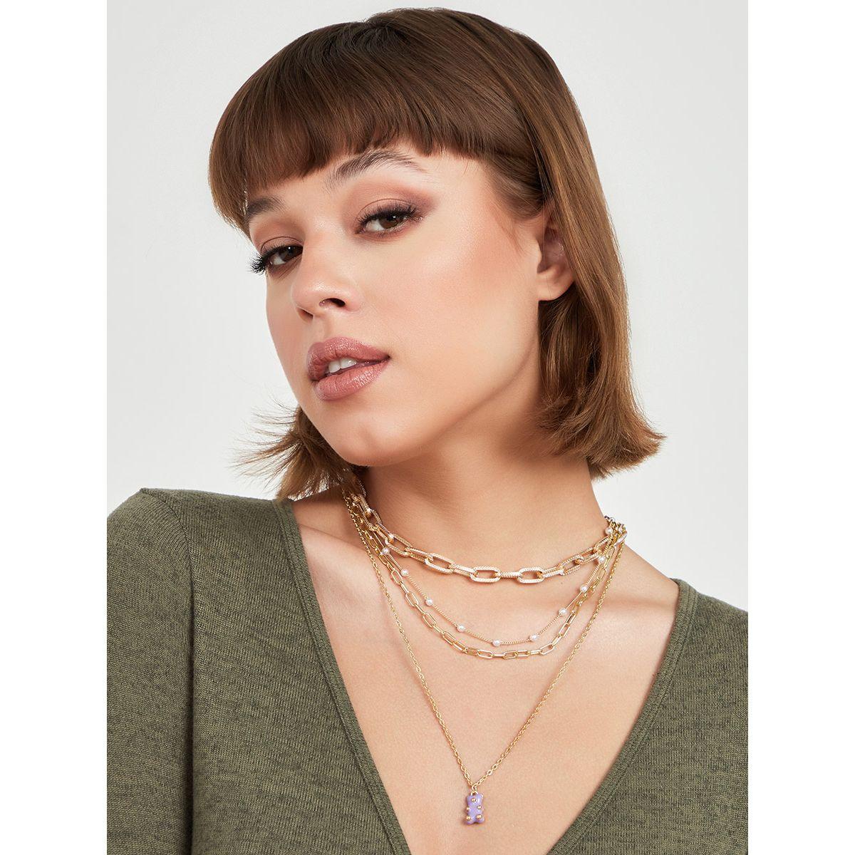 Styli Choker Chain Layered Necklace-women-watchesandjewellery-jewellery-necklacesandpendants-image-1