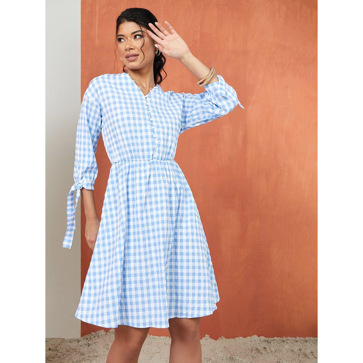 فستان مطبع بمربعات من ريد تايب-women-clothing-dresses-image-1