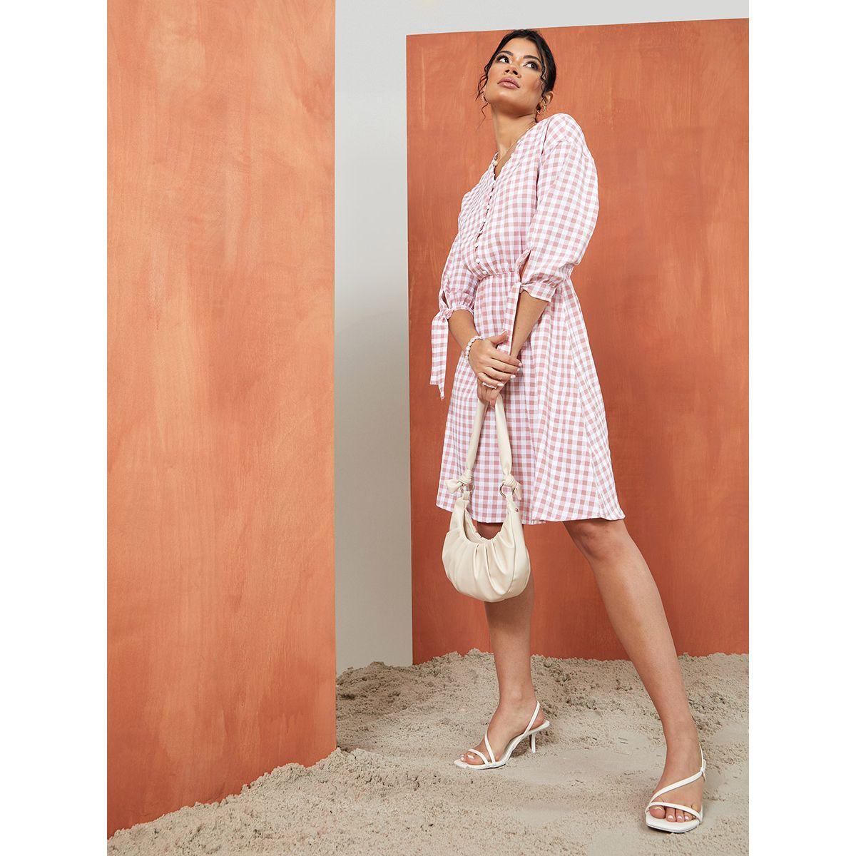فستان مطبع بمربعات من ريد تايب-women-clothing-dresses-image-2