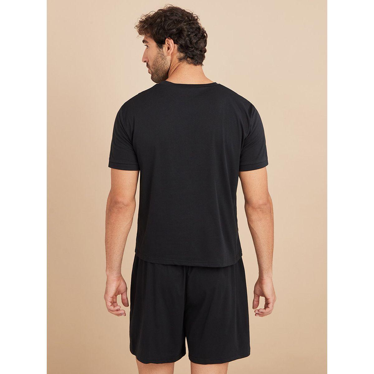 Styli Pintuck Detail T-shirt and Short Sleep Set-men-clothing-nightwear-sets-image-6