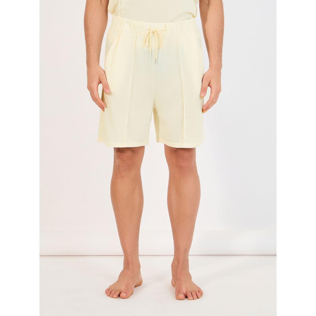 مجموعة من شورت وتيشيرت محبوك بتفاصيل محزوزة-men-clothing-nightwear-sets-image-4