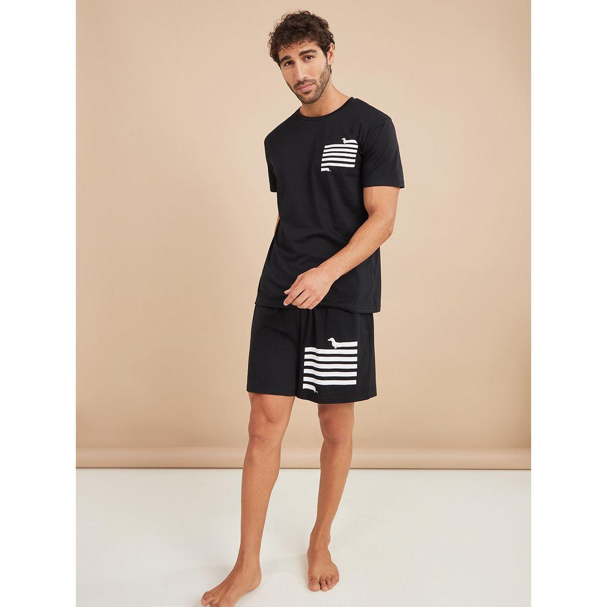 طقم للنوم ( شورت + تيشيرت ) من ستايلي-men-clothing-nightwear-sets-image-2