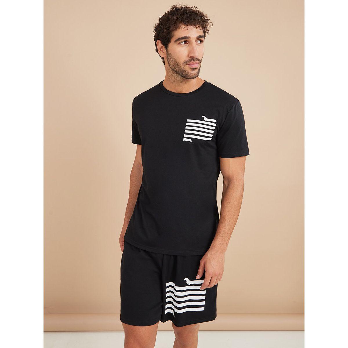 طقم للنوم ( شورت + تيشيرت ) من ستايلي-men-clothing-nightwear-sets-image-3