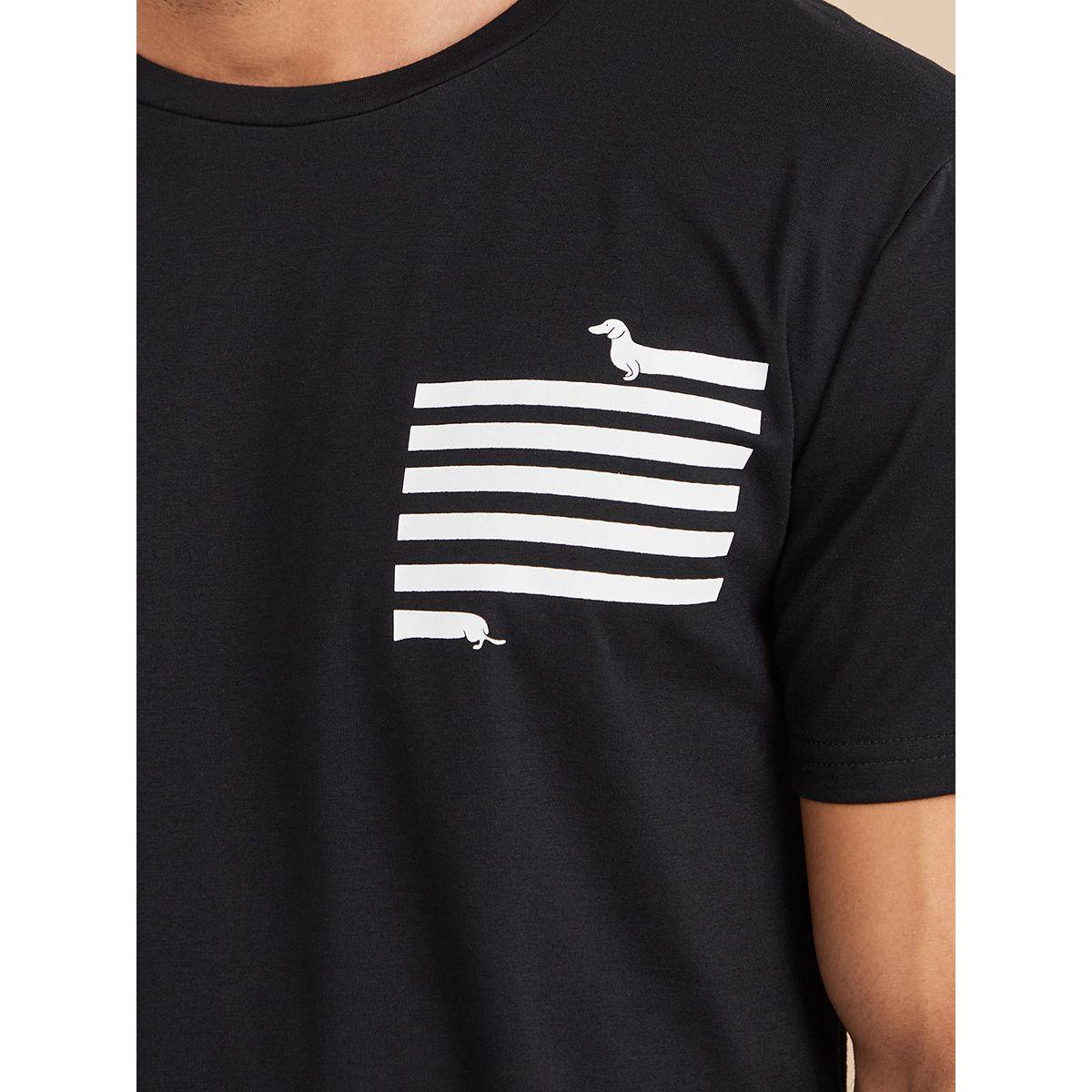 Styli Limosine Placement Print T-shirt and Short Sleep Set-men-clothing-nightwear-sets-image-4