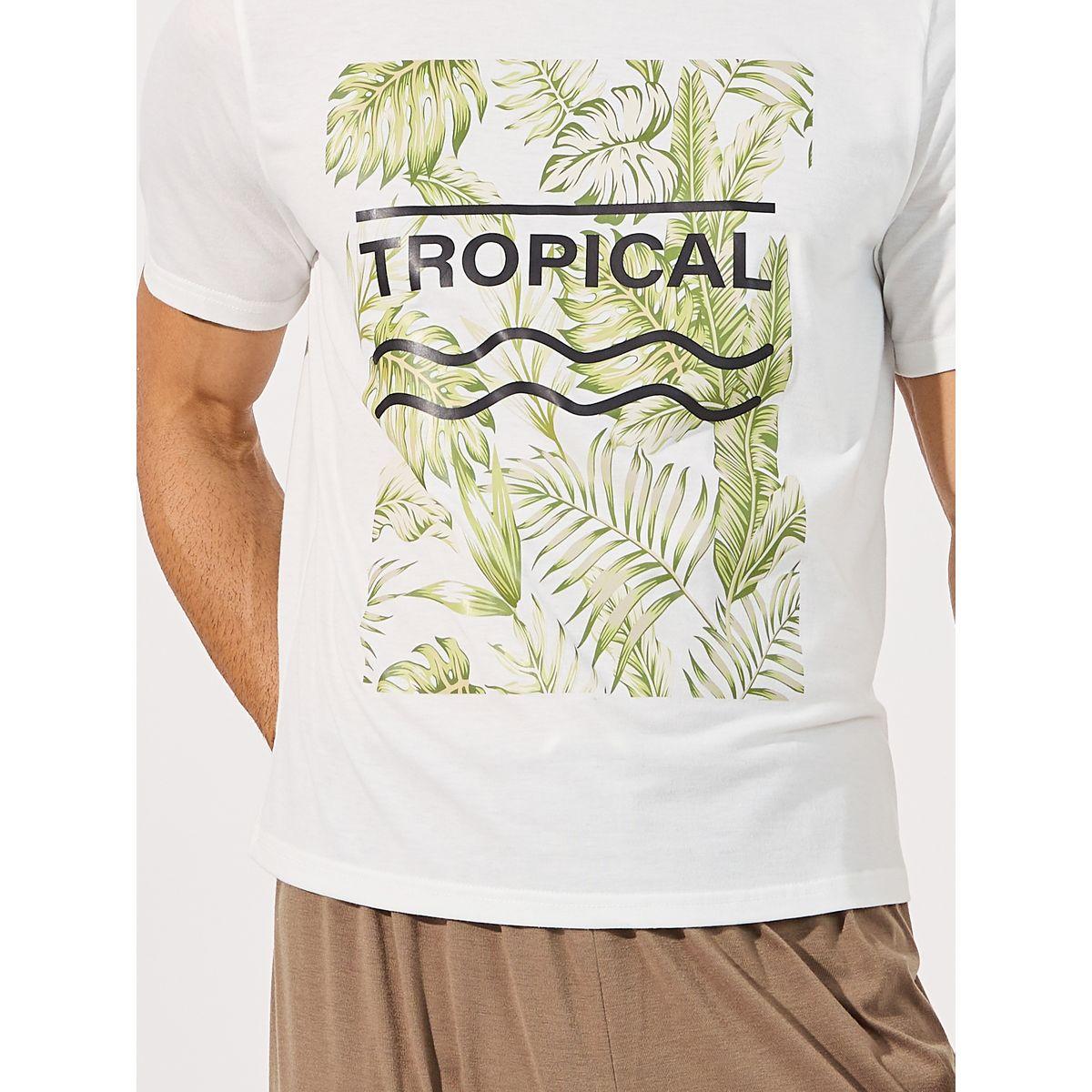 Styli Unwind Tropical Graphic Print T-Shirt & Shorts Sleep Set-men-clothing-nightwear-sets-image-3