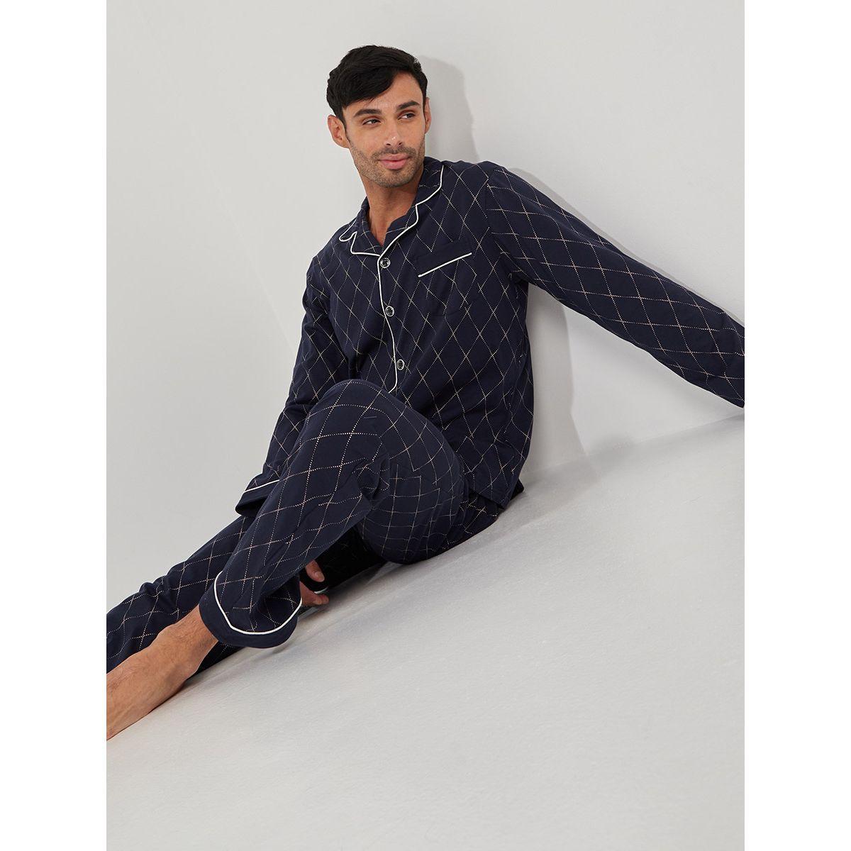 طقم بيجاما من ( قميص + بنطال ) من ستايلي-men-clothing-nightwear-sets-image-1