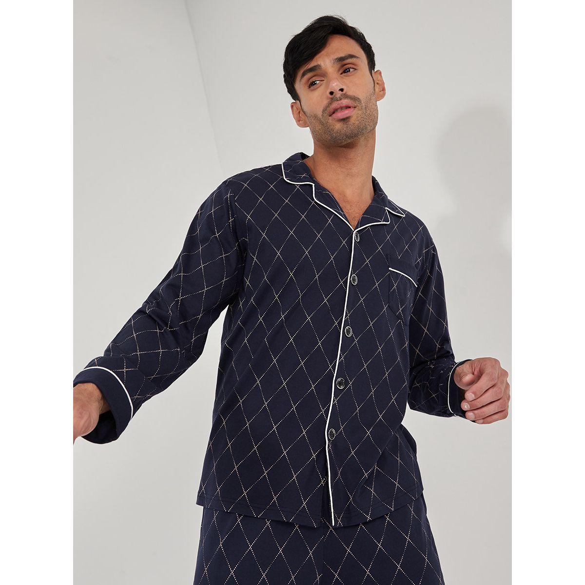 طقم بيجاما من ( قميص + بنطال ) من ستايلي-men-clothing-nightwear-sets-image-3