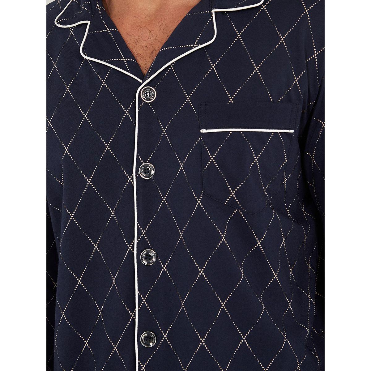 طقم بيجاما من ( قميص + بنطال ) من ستايلي-men-clothing-nightwear-sets-image-4