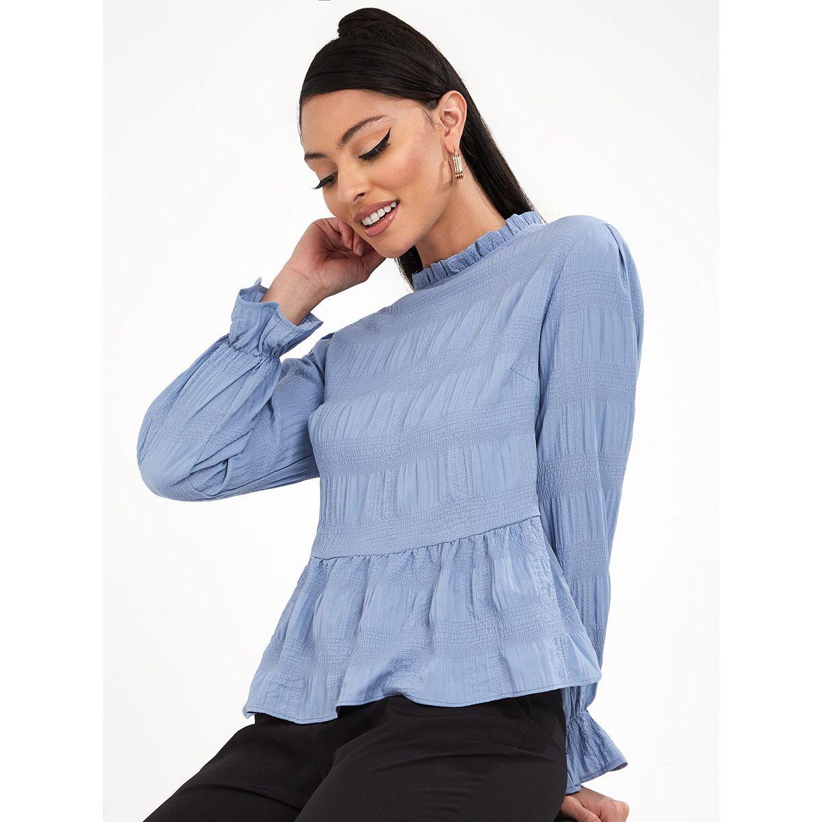بلوزة بياقة عالية واكمام طويلة-women-clothing-shirtsandblouses-blouses-image-1
