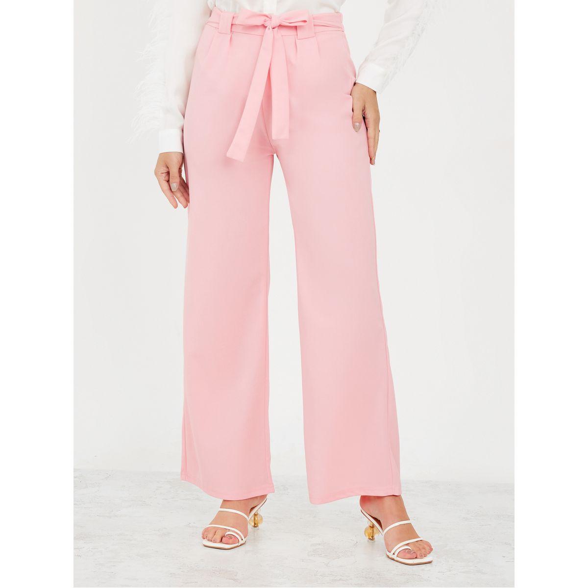 Styli Self Tie Belt Wide Leg Trouser-women-clothing-bottoms-trousers-image-1