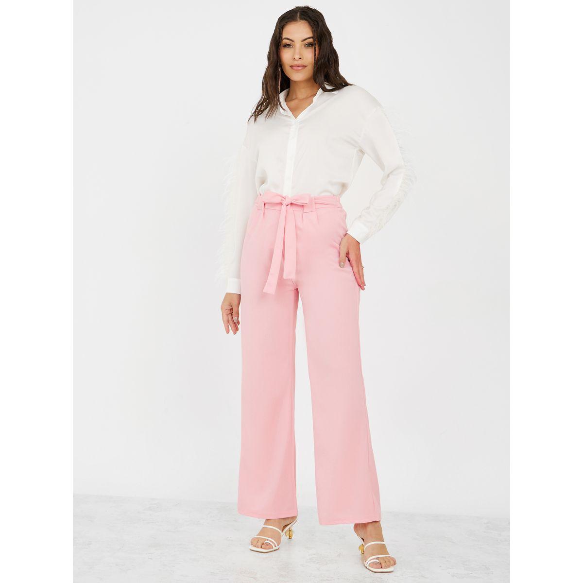 Styli Self Tie Belt Wide Leg Trouser-women-clothing-bottoms-trousers-image-2