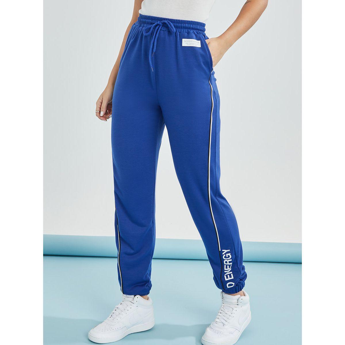 Styli Slogan Print Relaxed Fit Cuffed Jogger-women-clothing-bottoms-joggers-image-2