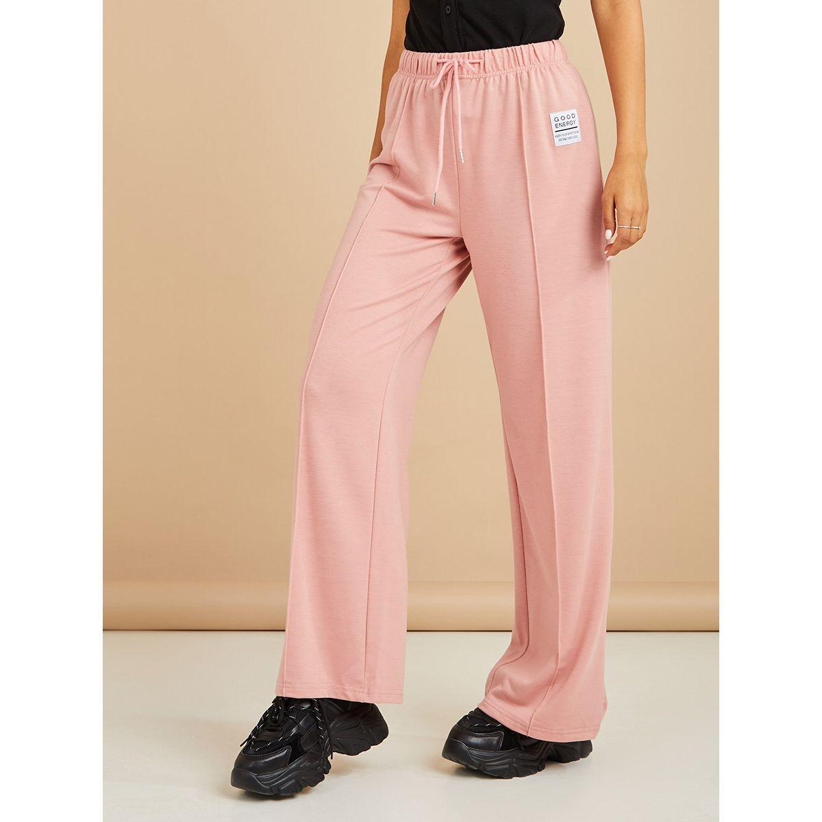 جوغر محبوك بقصة ارجل واسعة-women-clothing-bottoms-joggers-image-1
