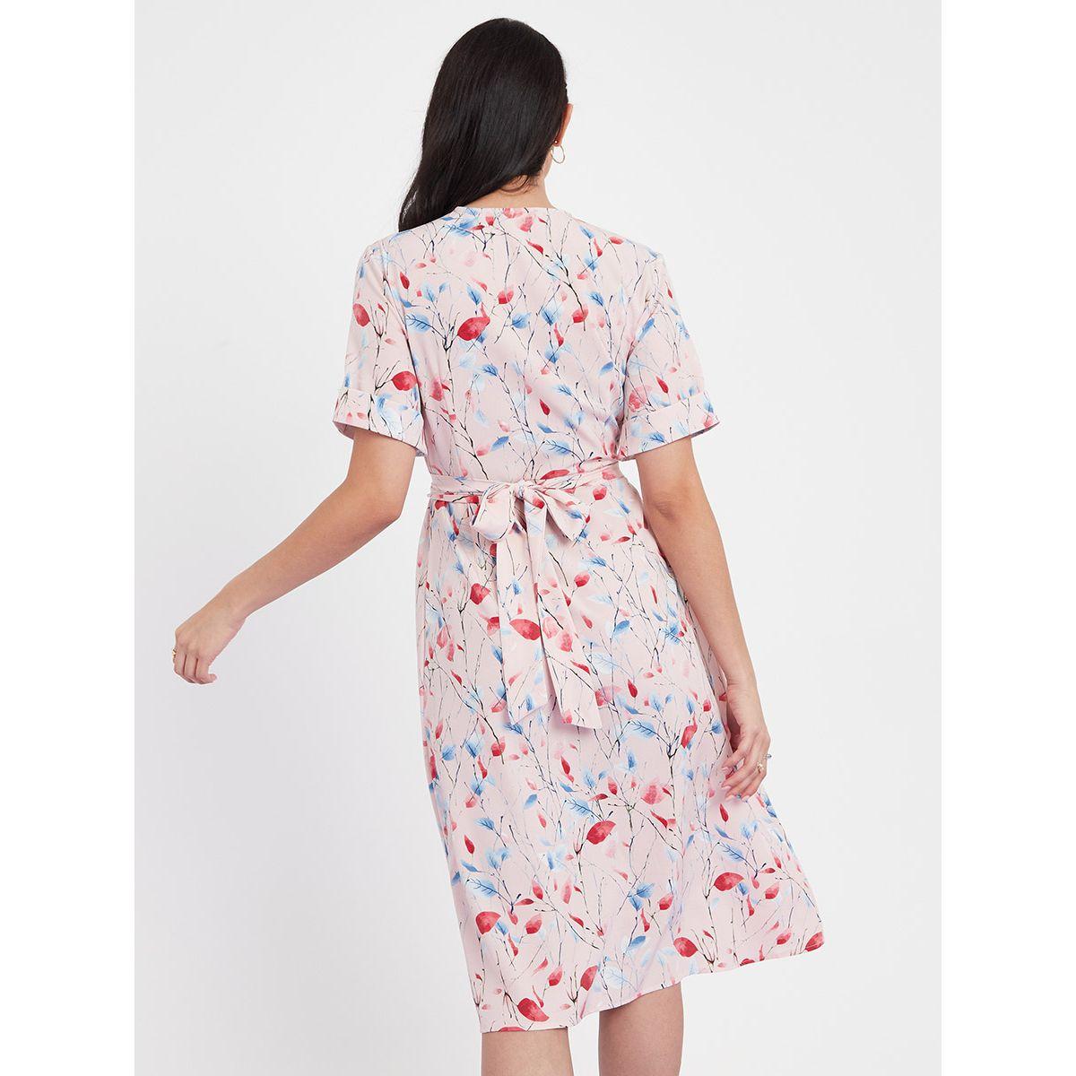 Styli Short Sleeves Floral Print Wrap Around Midi Dress-women-clothing-dresses-image-4