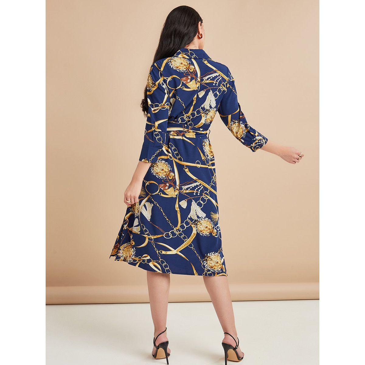 فستان ميدي مطبع بطبعة سلاسل من ستايلي-women-clothing-dresses-image-4