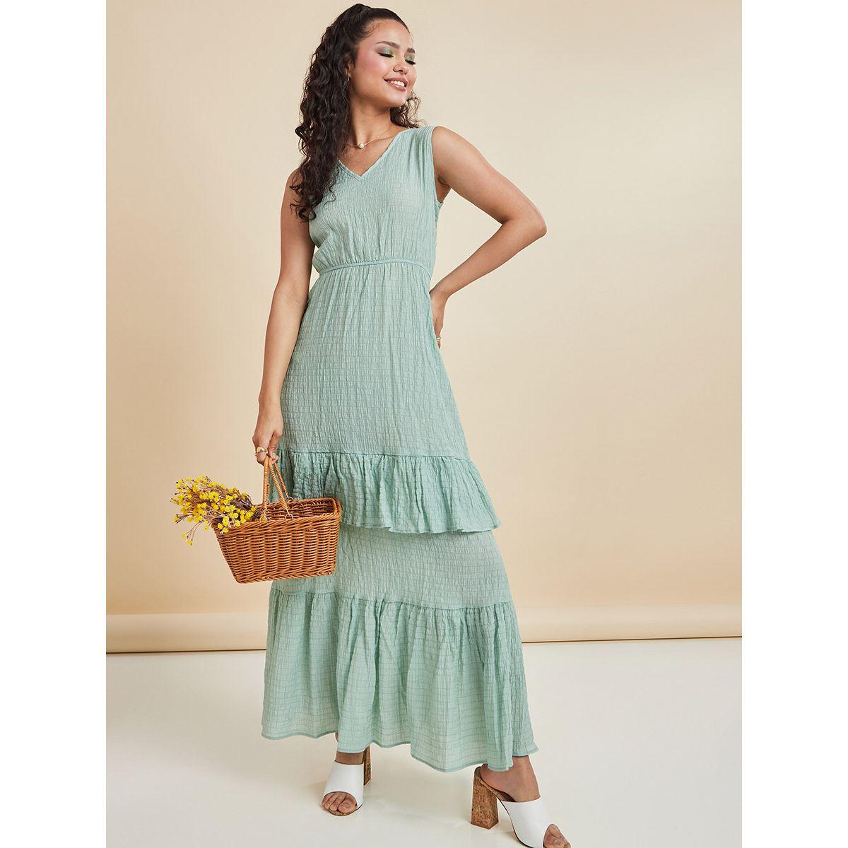 Styli Sleeveless V Neck Tiered Maxi Dress-women-clothing-dresses-image-1