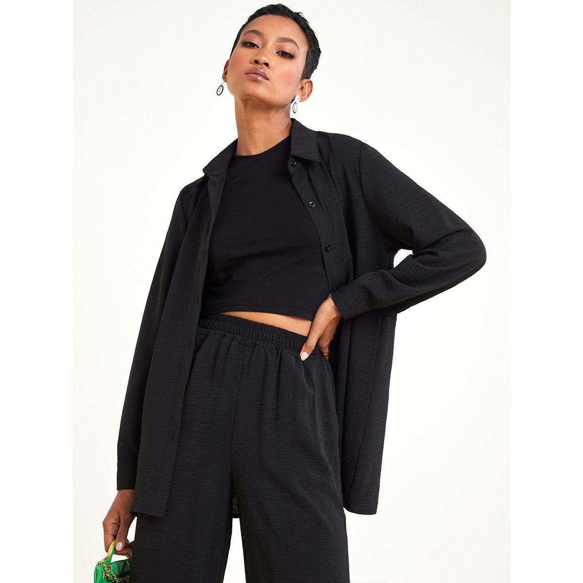 Styli Long Sleeves Crepe Shirt and Trouser Co-Ord Set-women-clothing-coordsets-image-3