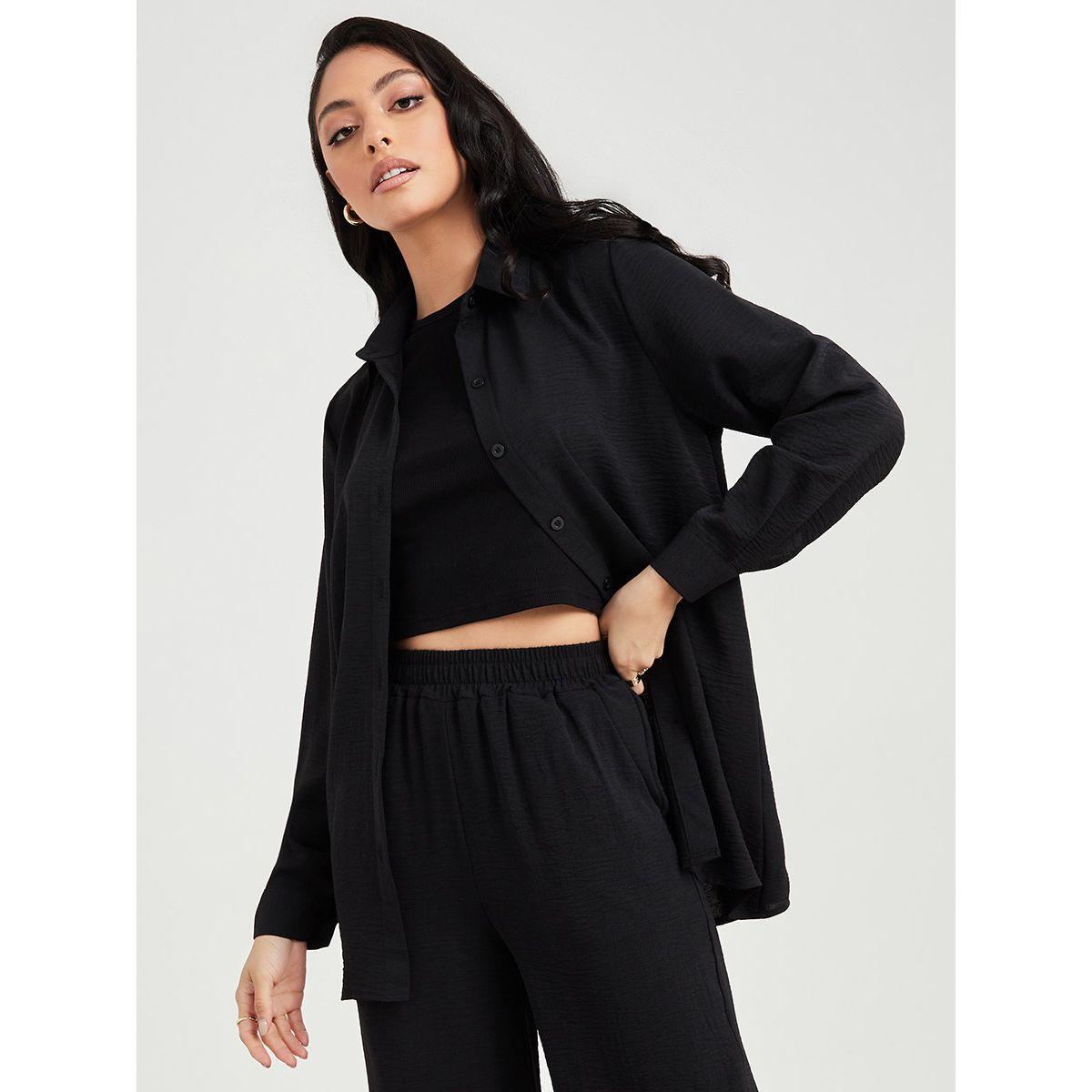 Styli Long Sleeves Crepe Shirt and Trouser Co-Ord Set-women-clothing-coordsets-image-4