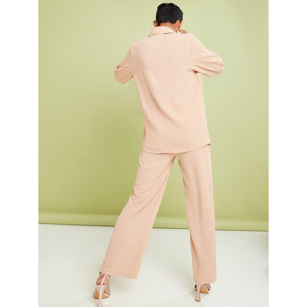 Styli Crepe Longline Shirt and Trouser Co-Ord Set-women-clothing-coordsets-image-6