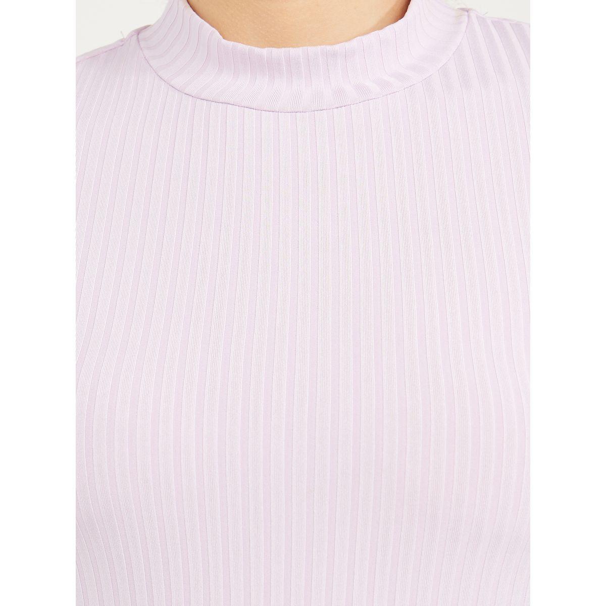 Styli Long Sleeves High Neck Rib Knee Length Dress-women-clothing-dresses-image-3