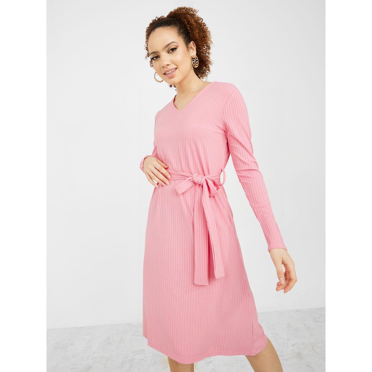 فستان مضلع باكمام طويلة-women-clothing-dresses-image-1