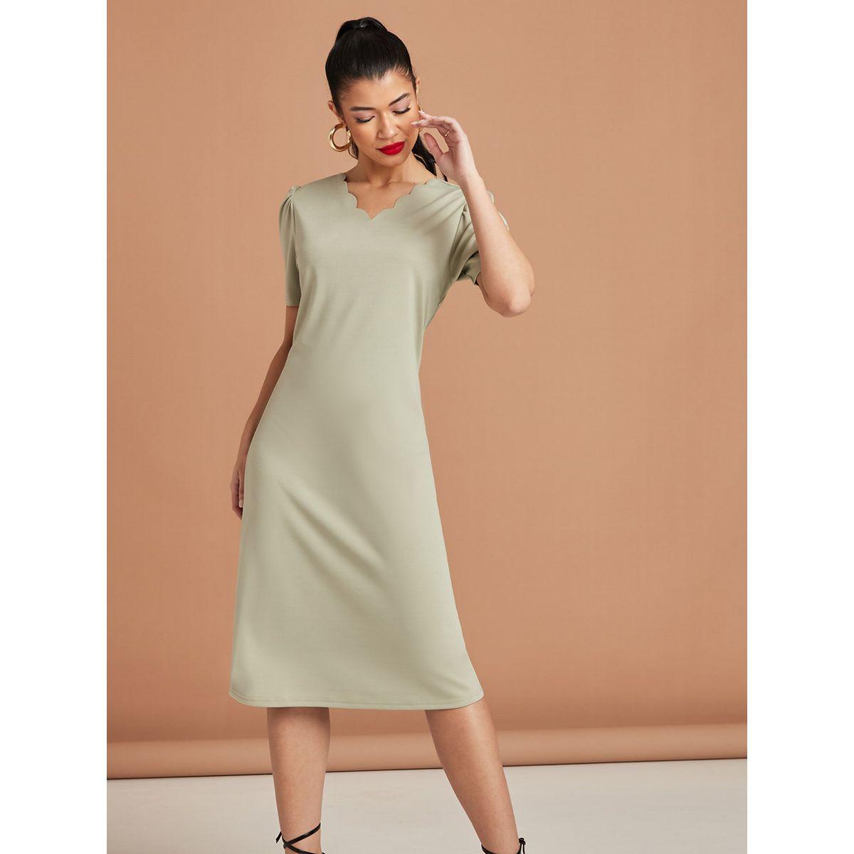 فستان ميدي باكمام قصيرة-women-clothing-dresses-image-1