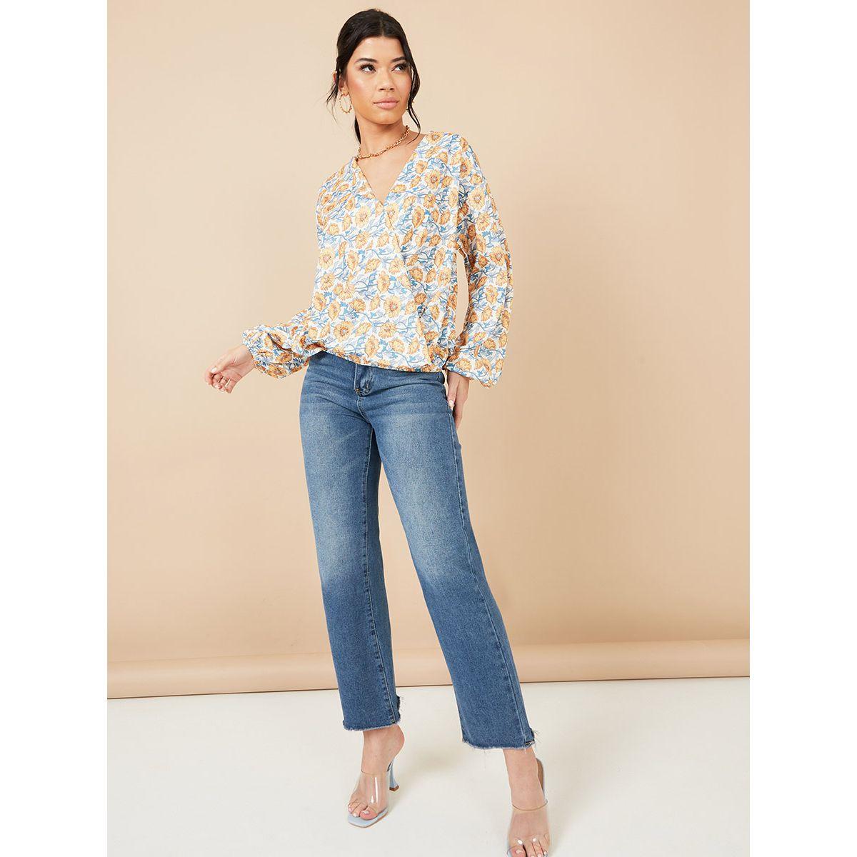 Styli Wide Long Sleeves Floral Print Wrap Top-women-clothing-shirtsandblouses-blouses-image-2