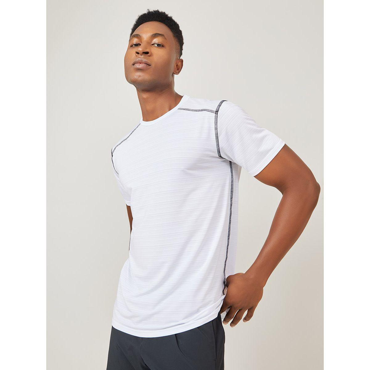 Styli Active Melange Regular Fit Training T-shirt with Contrast Stitch Detail-men-clothing-sportswearandactivewear-tshirtsandpolos-image-1