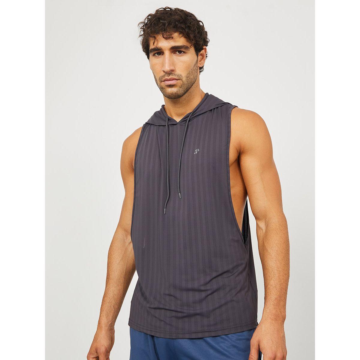 Styli Active Drop Armhole Mesh Effect Oversized Tank with Hoodie-sports-men-clothing-tshirtsandpolos-image-1