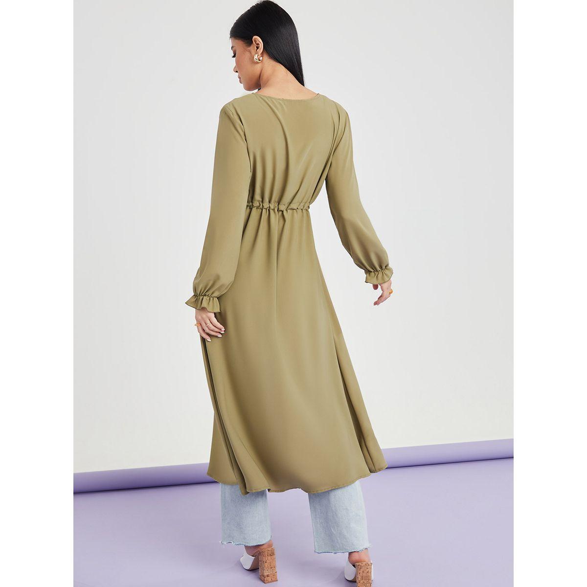 Styli Long Sleeves Maxi Length Plain Kimono with Front Tie-women-clothing-shirtsandblouses-shirts-image-4