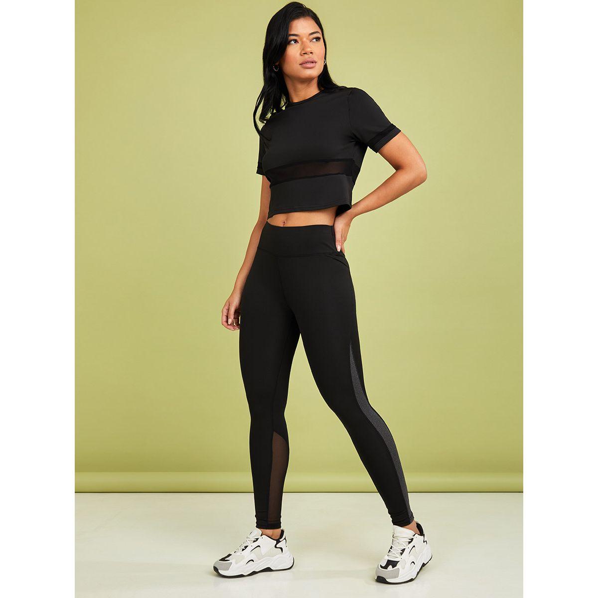 Styli Melange Narrow Side Detail Active Leggings-women-clothing-sportswearandactivewear-bottoms-image-2