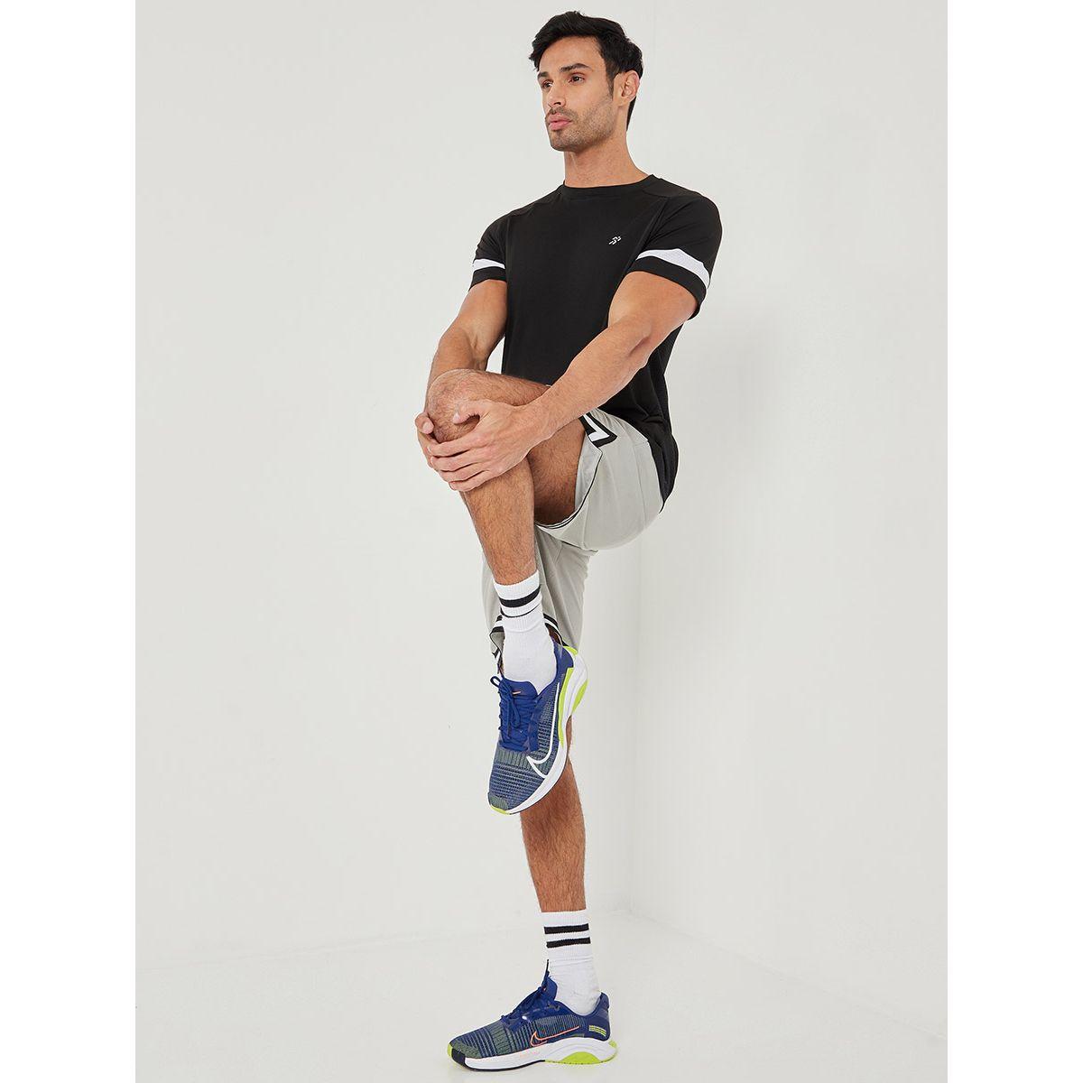 Styli Textured Back Panel Regular Fit Running T-shirt with Contrast Sleeve Detail-men-clothing-sportswearandactivewear-tshirtsandpolos-image-4