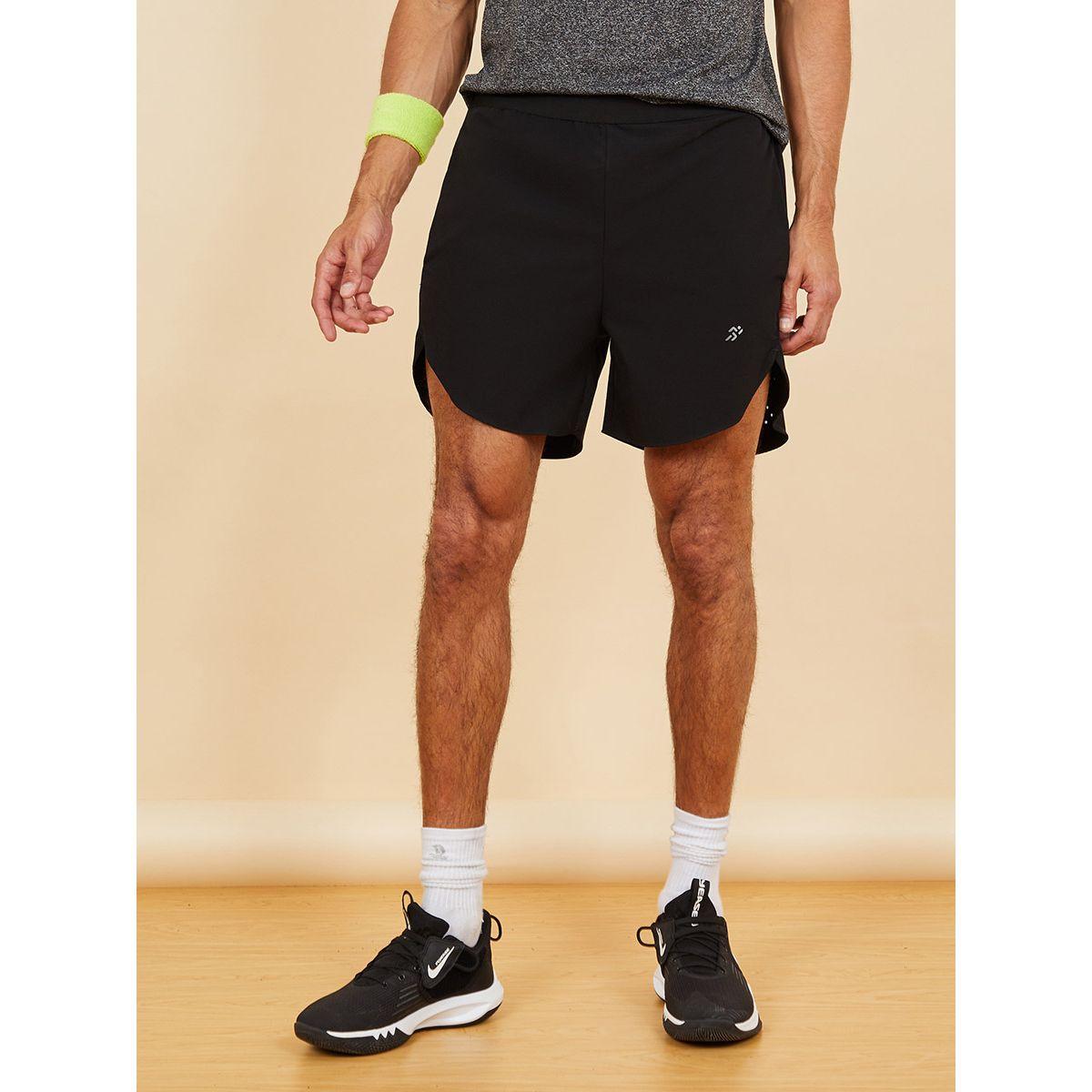 Styli Elasticated Waistband Active Shorts with Laser Cut Panel and Logo Print-men-clothing-sportswearandactivewear-bottoms-image-2